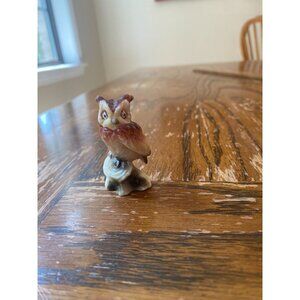 Vintage Hand-Painted Ceramic Owl Figurine